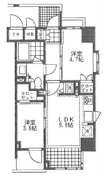 プライムアーバン池袋(2LDK/8階)の間取り写真