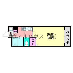 フォレストインサイド1(1K/3階)の間取り写真