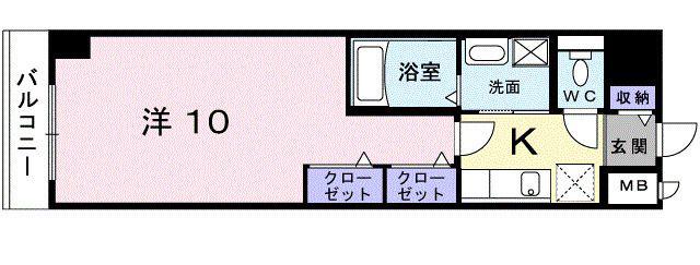カンパニュラ(1K/5階)の間取り写真