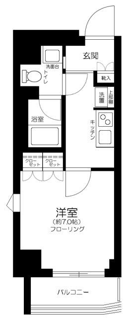 LIVE CASA 両国II(1K/2階)の間取り写真