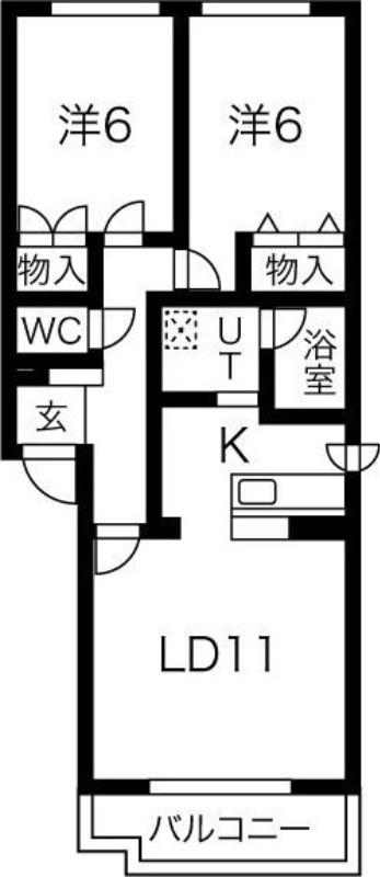 デュクラージュ(2LDK/4階)の間取り写真