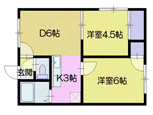 シャンモン(2LDK/2階)の間取り写真