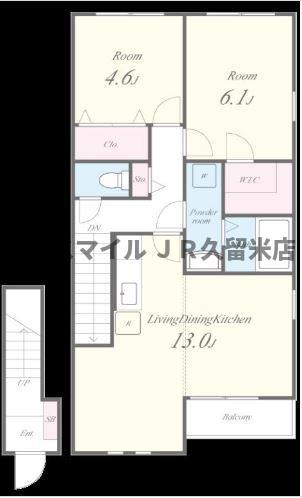 プロニティ風雅(2LDK/2階)の間取り写真