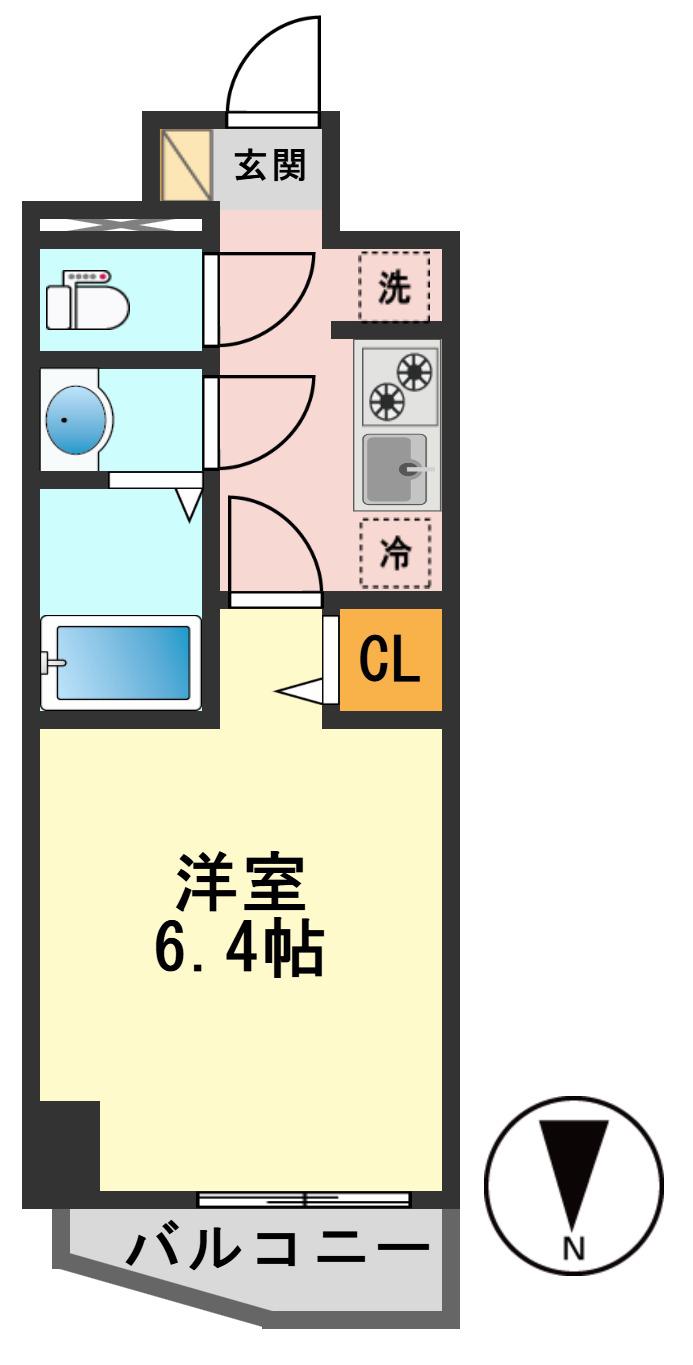 THE PASEO新小岩II(1K/3階)の間取り写真