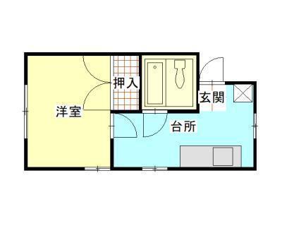 マンション長峯(1K/3階)の間取り写真