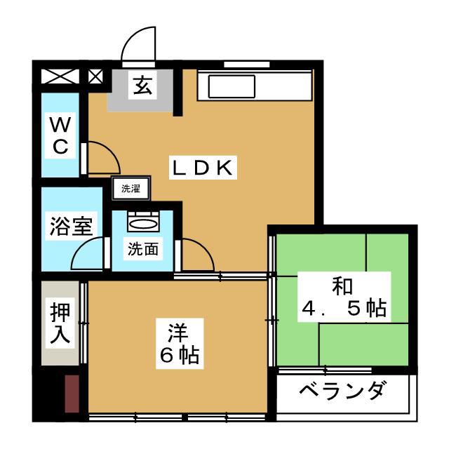 エスカイア森下(2DK/4階)の間取り写真