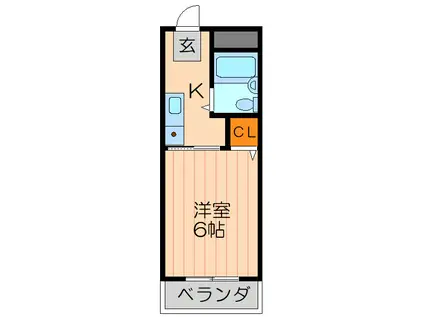 コーポタカハシB(1K/4階)の間取り写真