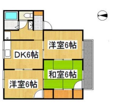 サンコーポ小野C棟(3DK/1階)の間取り写真