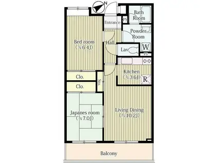 パークセリタ二子玉川(2LDK/2階)の間取り写真