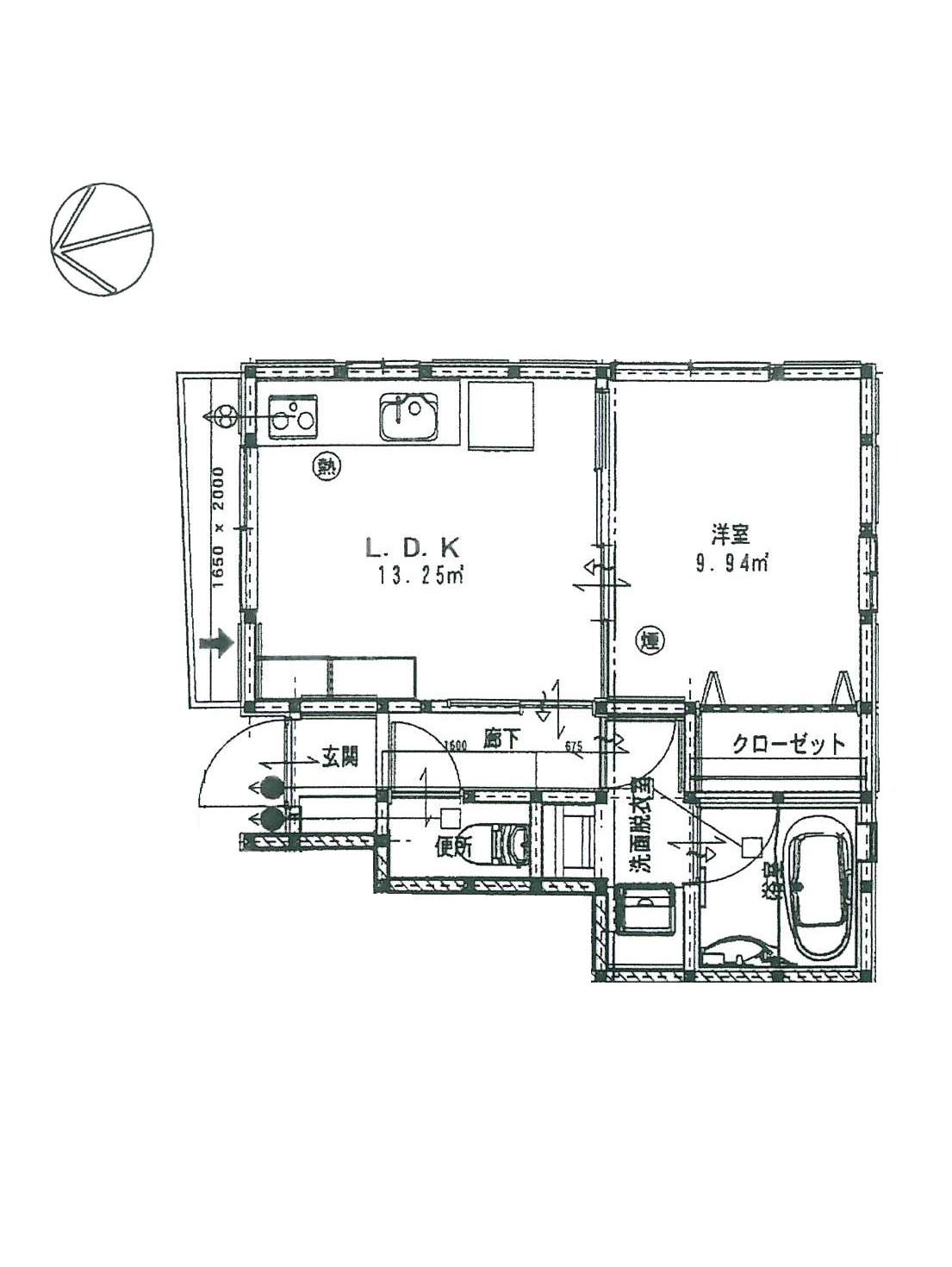 CASA FELICE II(1DK/1階)の間取り写真