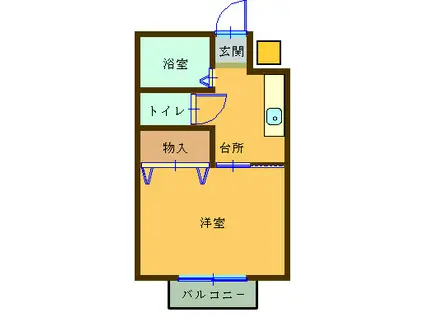 柳田ハイツ(1K/2階)の間取り写真