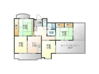 潮崎マンション(4DK/4階)の間取り写真