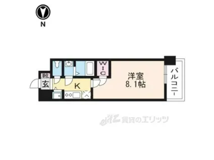 エスリード京都梅小路(1K/2階)の間取り写真