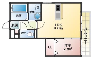 サニーガーデン(1LDK/3階)の間取り写真