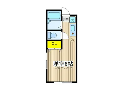 サザンウィンズ横浜(ワンルーム/1階)の間取り写真