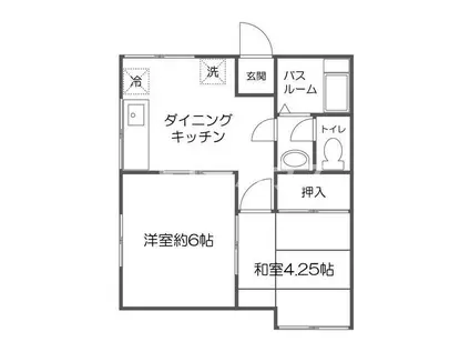宮沢コーポ(2DK/2階)の間取り写真