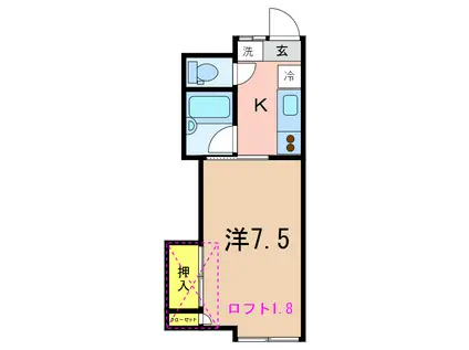 第7レジデンス(1K/1階)の間取り写真