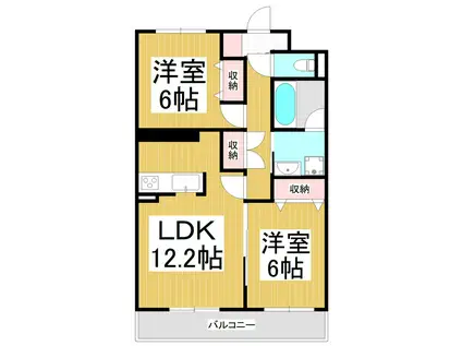 ライフコア中千田(2LDK/3階)の間取り写真