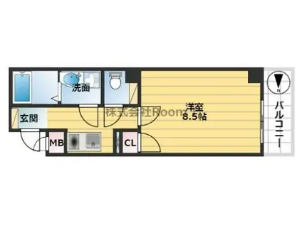 URESIDENCEUESHIO 旧リュストル上汐(1K/1階)の間取り写真