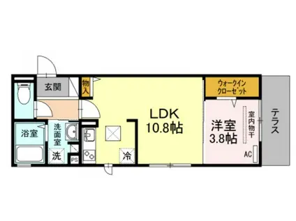 シーサーイン博多(1LDK/1階)の間取り写真