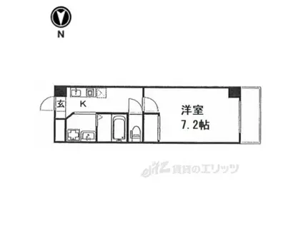 インペリアル奈良大宮(1K/4階)の間取り写真