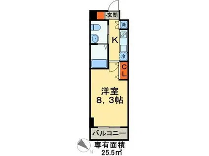 ヒューマンハイム幕張本郷(1K/4階)の間取り写真