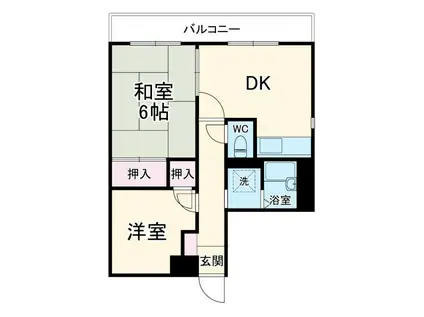 陣屋マンション(2DK/3階)の間取り写真