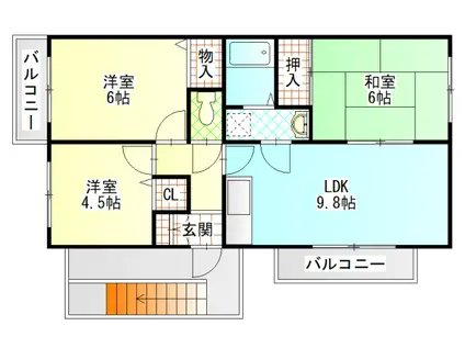 アービスFW(3LDK/3階)の間取り写真