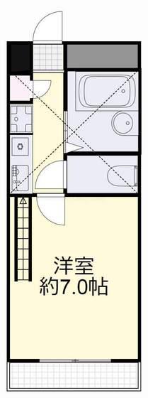 アップルハウス十日市(1K/2階)の間取り写真