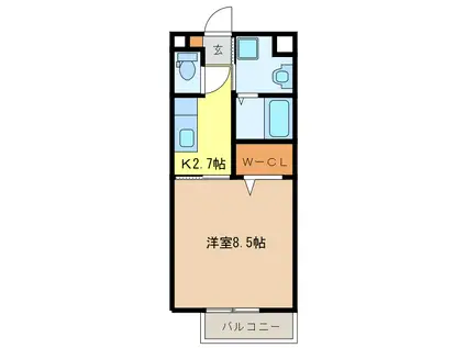 ノッテ ステラータ(1K/1階)の間取り写真