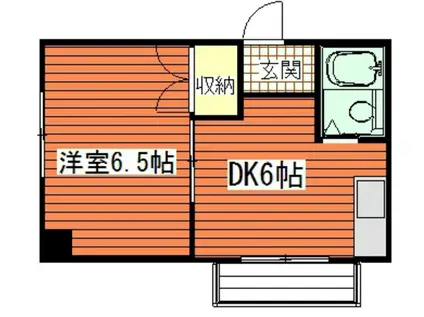 石本ビル(1K/2階)の間取り写真