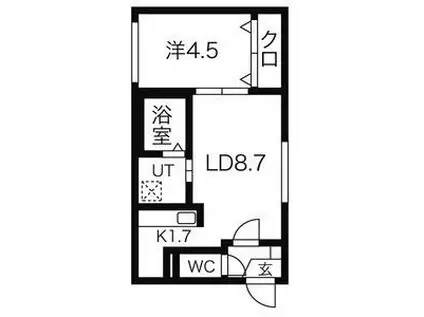 サクセス(1LDK/4階)の間取り写真