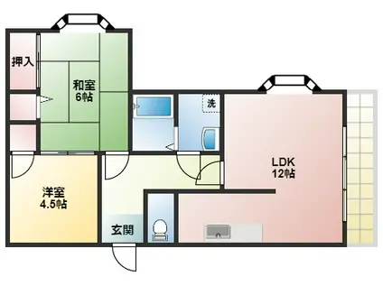 エクセルフラット(2LDK/2階)の間取り写真