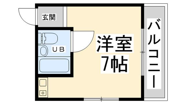 リベラールハイム(1K/2階)の間取り写真
