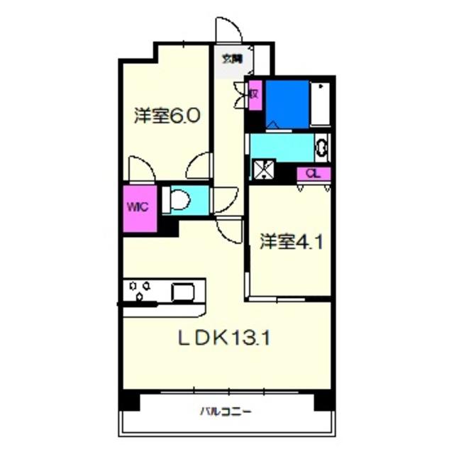 SOPHIA COURT宿院(2LDK/5階)の間取り写真