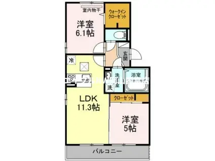 カーサ・ソレイユII(2LDK/1階)の間取り写真