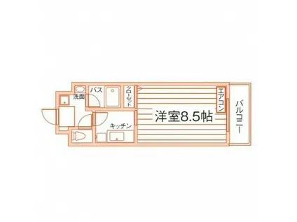 シャルムK(1K/2階)の間取り写真