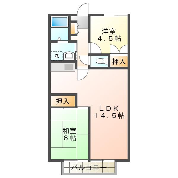 ハイツパルテール(2LDK/1階)の間取り写真