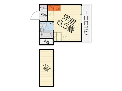 サンパレス21鳳(1K/2階)の間取り写真