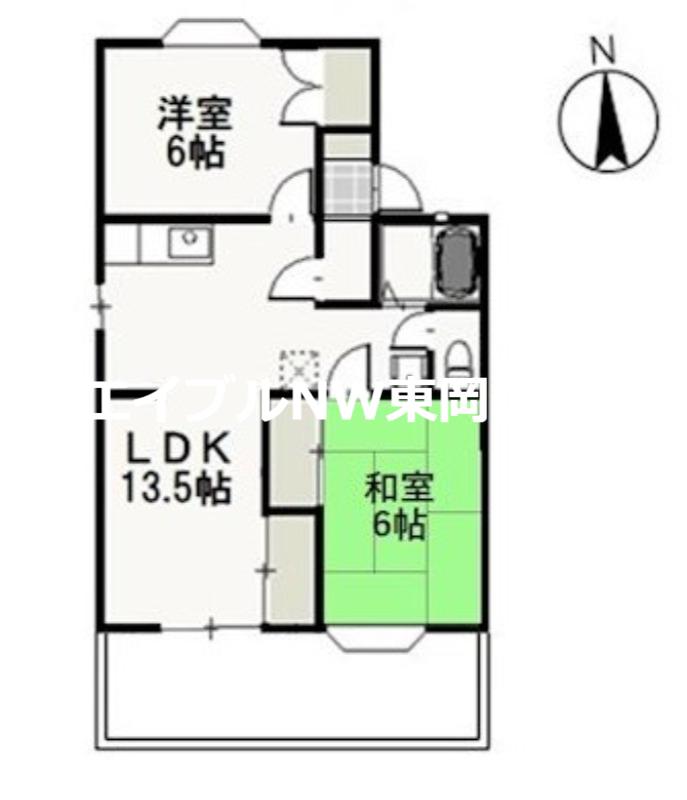 ファミーユ・ビボD(2LDK/1階)の間取り写真