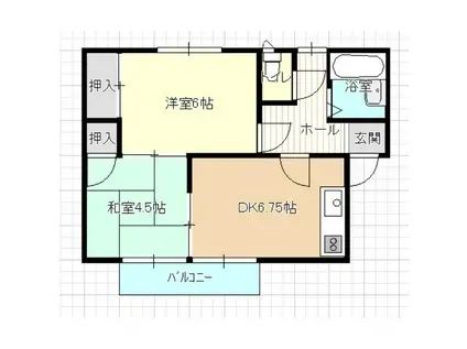 ルミナス美里(2DK/2階)の間取り写真