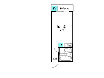サンハイツ(ワンルーム/3階)の間取り写真