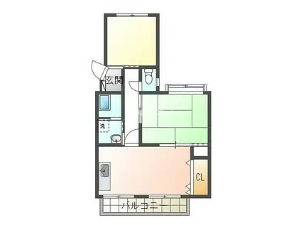 池田マンション(2LDK/3階)の間取り写真