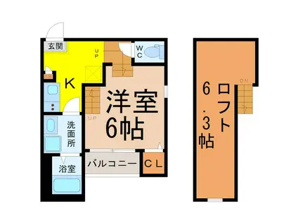 ハーモニーテラス長栄II(1SK/1階)の間取り写真