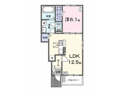 ファミリア(1LDK/1階)の間取り写真