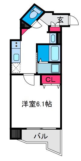 プルミエール天王寺(1K/11階)の間取り写真