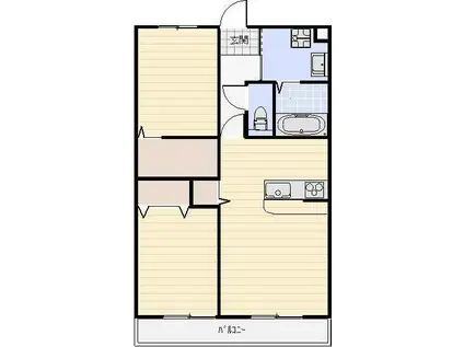 ウエストコート六軒(2LDK/4階)の間取り写真