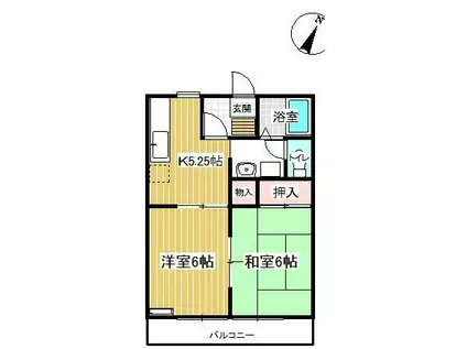 コンフォート泉(2K/2階)の間取り写真