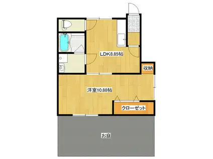 リプロ吉塚(1LDK/1階)の間取り写真
