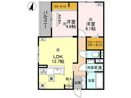 イルソラーレ須磨(2LDK/3階)の間取り写真